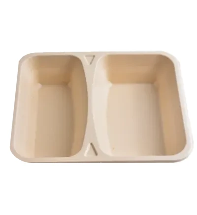 Pojemnik do zgrzewu z trzciny cukrowej 2-kom. 228x179x50mm a'400.webp